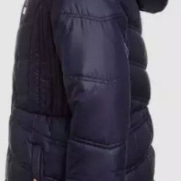 Tommy Hilfiger Girls' Long Length Heavyweight Puffer Jacket with Polar Fleece - Picture 3 of 6